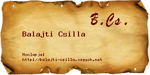 Balajti Csilla névjegykártya